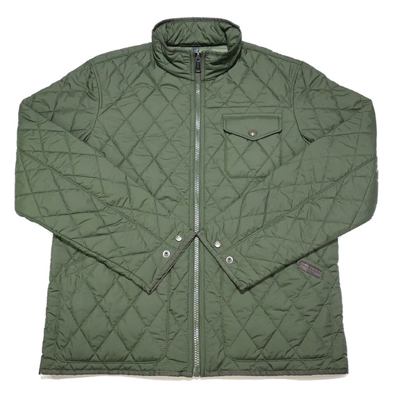 Polo Ralph Lauren Men's Green Water Repellent Leather Quilted Jacket